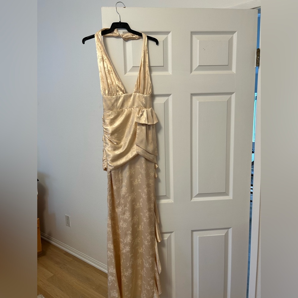 Majorelle Cream Ruffle Dress